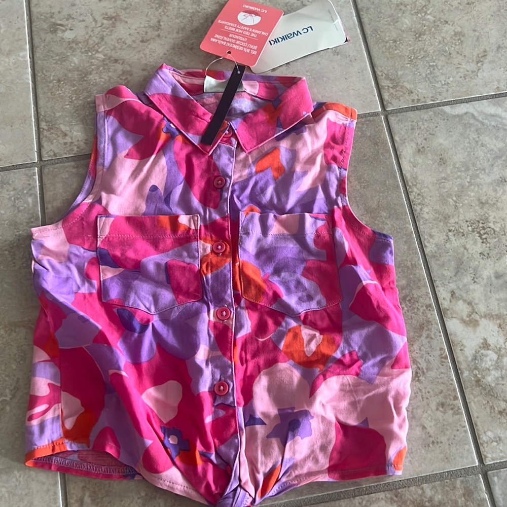 Multi color girls vest!New!size 5/6y